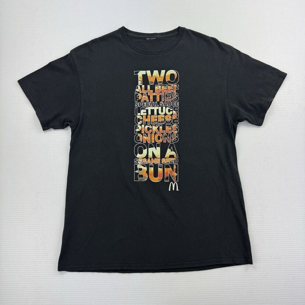 McDonald’s Big Mac Ingredients T-Shirt Men’s Large Black Graphic Tee